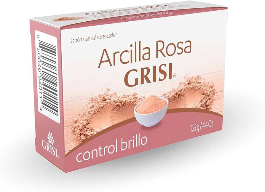 Arcilla Rosa Control Brillo Jabon En Barra Grisi