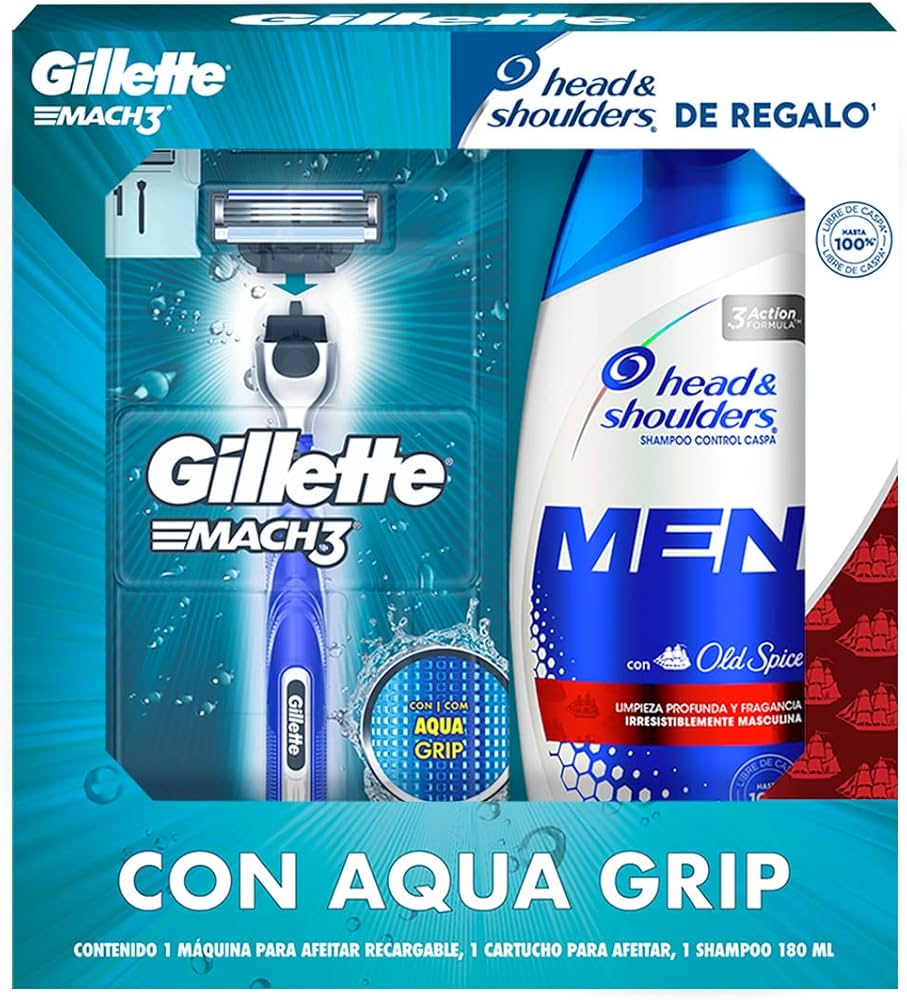 Maquina de Afeitar Pack Mach3 Aqua Grip Gillete