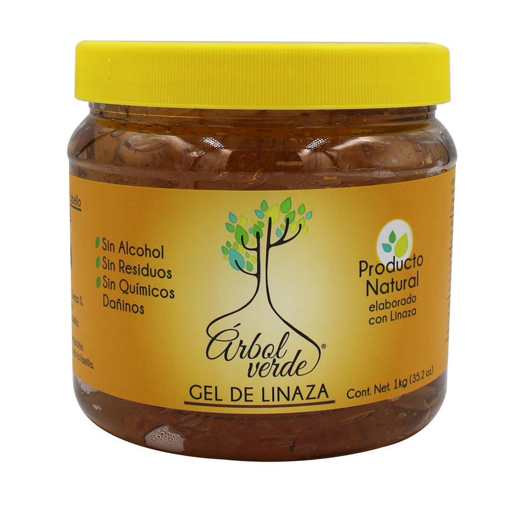 Gel Fijador Para Cabello Con Linaza Arbol Verde