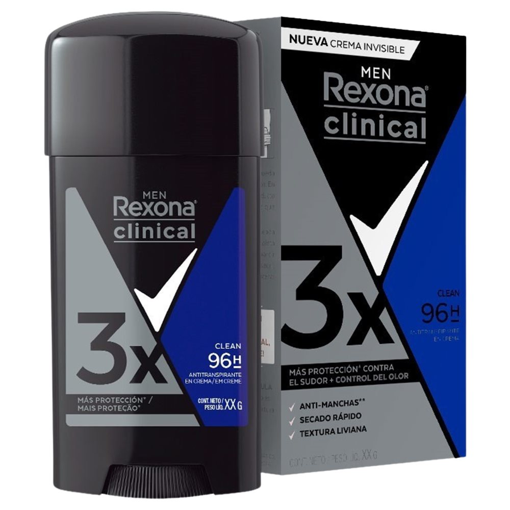 Antitranspirante en Crema Men 3X Clinical Rexona