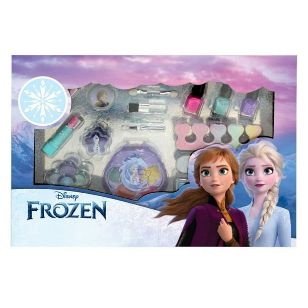 Juego de Maquillaje Con Esmalte y Accesorios Para Uñas Frozen 24P