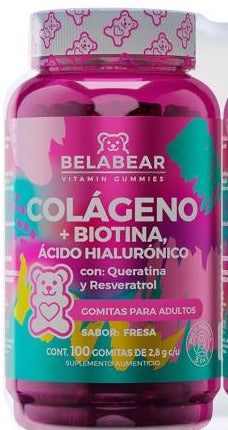 Belabear Colageno+Biotina Fresa Gomitas para Adultos