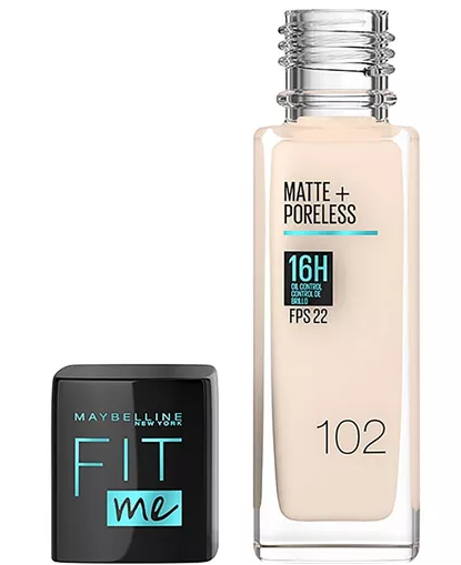 Base de Maquillaje Liquido Mat Poreless Fit Me No.102 Maybelline