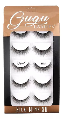 Petañas Postizas Silk Mink 3D SM15 Gugu Lashes Pack