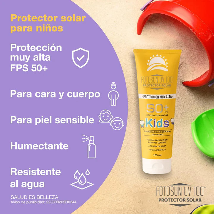 Fotosun UV100 Kids Protector Solar Facial y Corporal FPS50 Daclaf