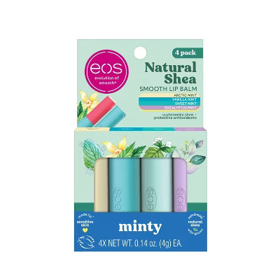 Smooth Lip Balm Minty Natural Shea 4Pack Eos