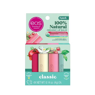 Organic Lip Balm Classic 100% Natural 4pack Eos