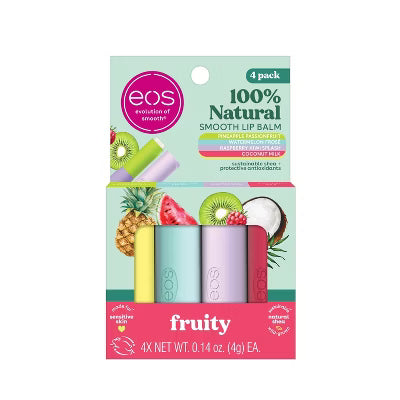 Smooth Lip Balm Fruity 100% Natural 4Pack Eos