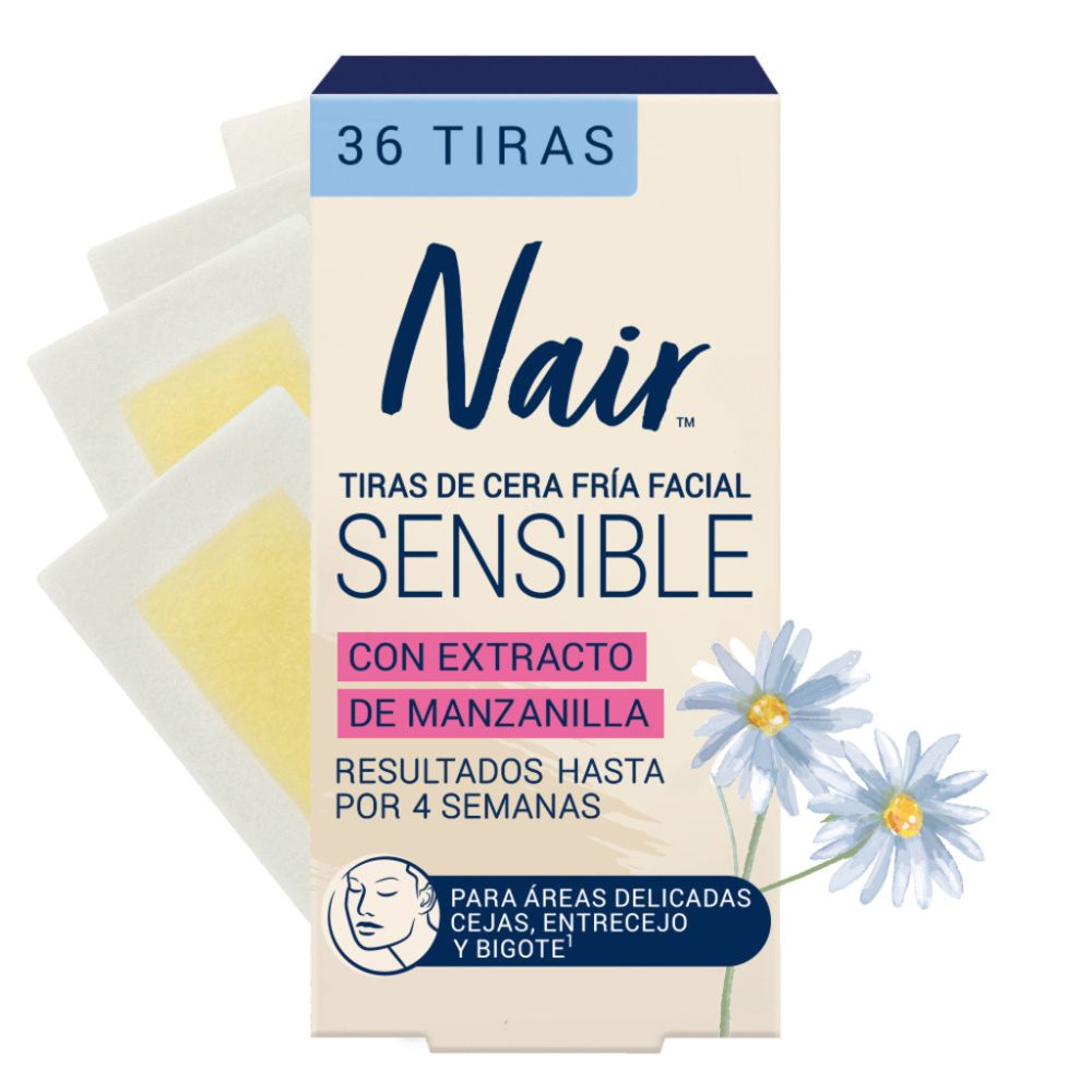 Tiras de Cera Fría Facial Nair