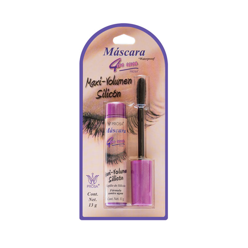 Mascara De Pestañas Maxi Volumen Silicon 4 En 1 Prosa