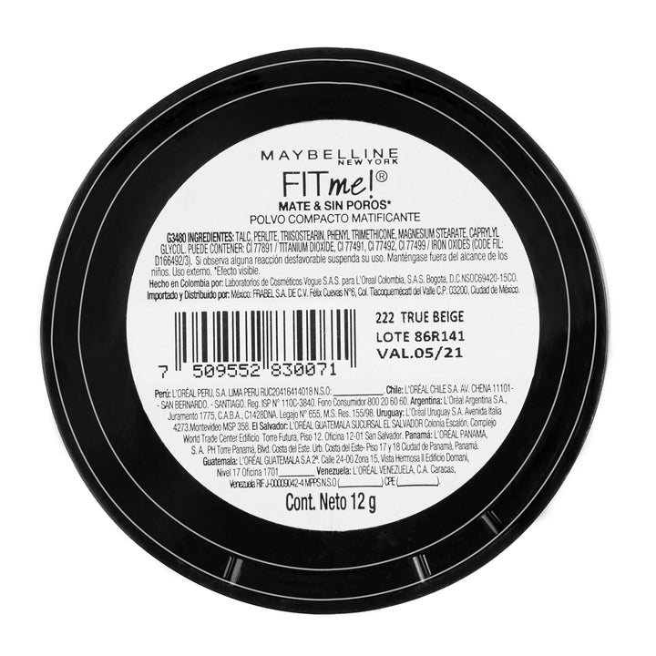 Polvo Compacto Matificante Fit Me 222 True Beige Maybelline