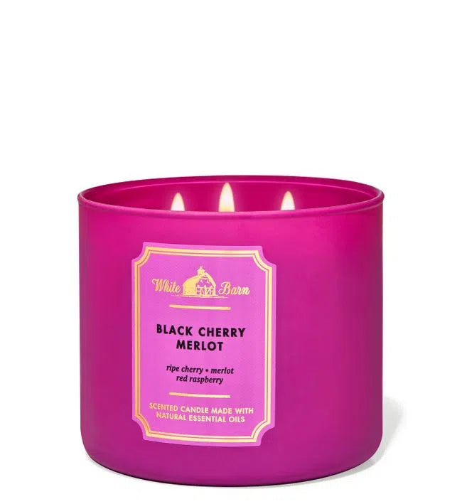 Vela Tres Mechas Black Cherry Merlot Bath & Body Works