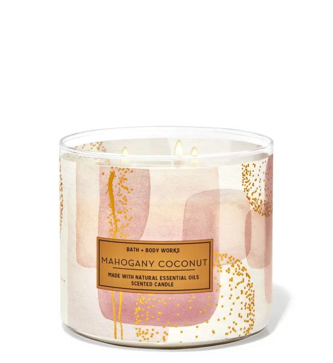 Vela Tres Mechas Mahogany Coconut Bath & Body Works