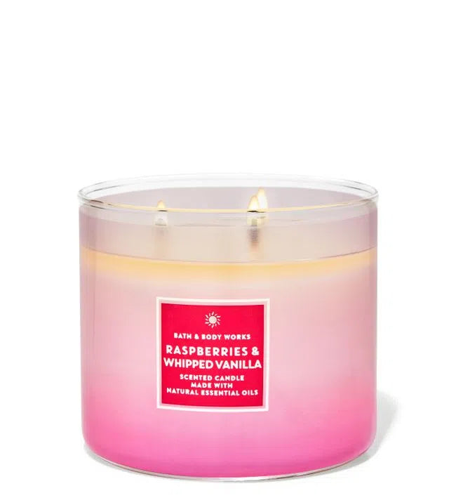 Vela Tres Mechas Raspberries Whipped Vanilla Bath & Body Works