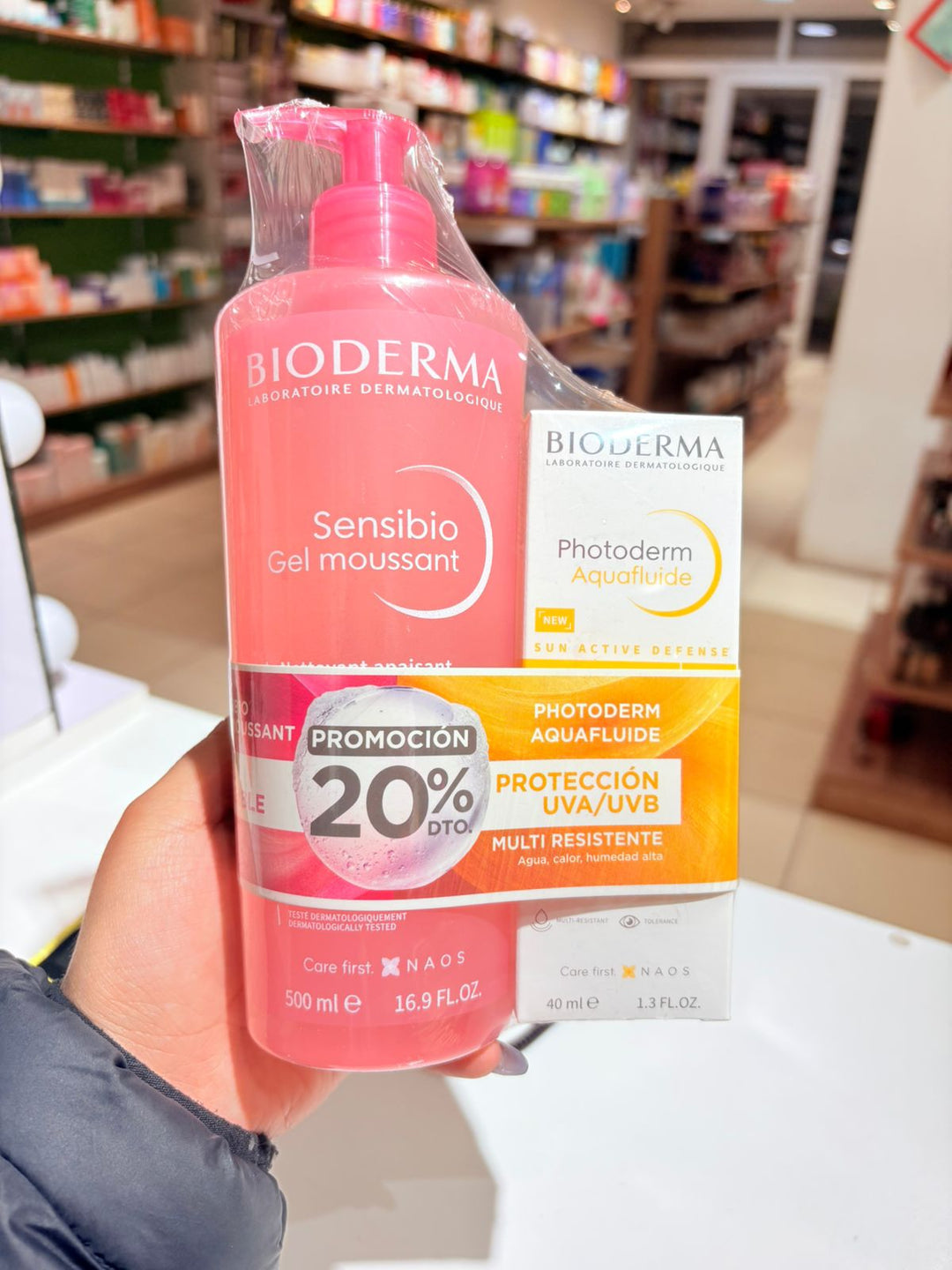 Pack Bioderma Sensibio Gel Moussant 500ml + Photoderm Aquafluido Neutro 40ml