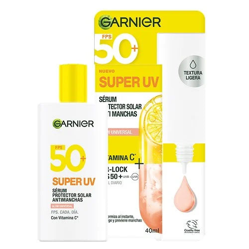 Super UV Serum Protector Solar Antimanchas  Glow Universal FPS50 Garnier