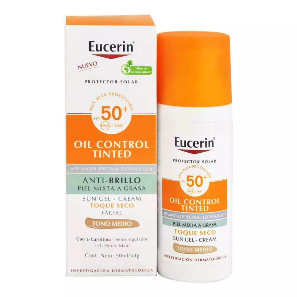 Protector Solar Facial Oil Free Toque Seco Con Color FPS50 Eucerin