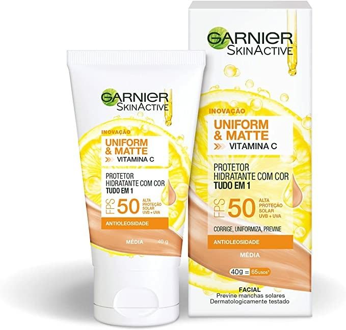 Tratamiento Hidratante con Color Anti brillo con FPS50 Garnier