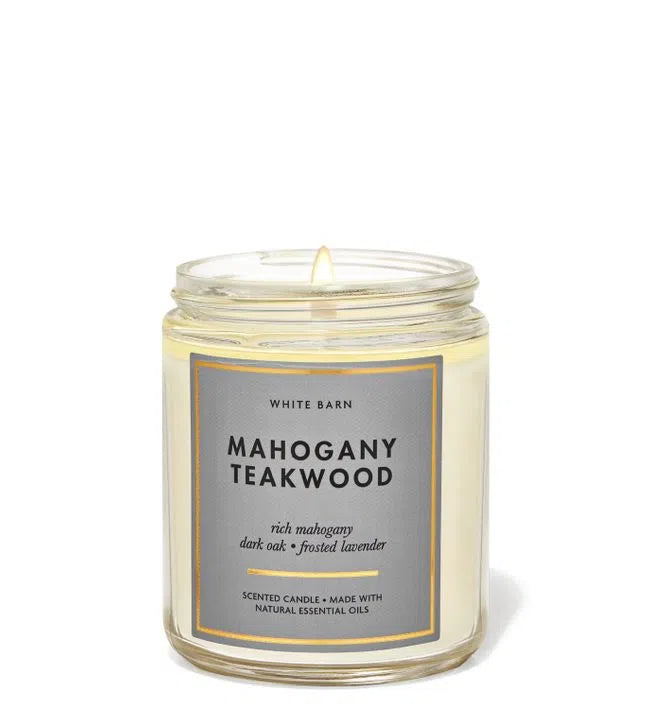 Vela Una Mecha Mahogany Teakwood Bath & Body Works