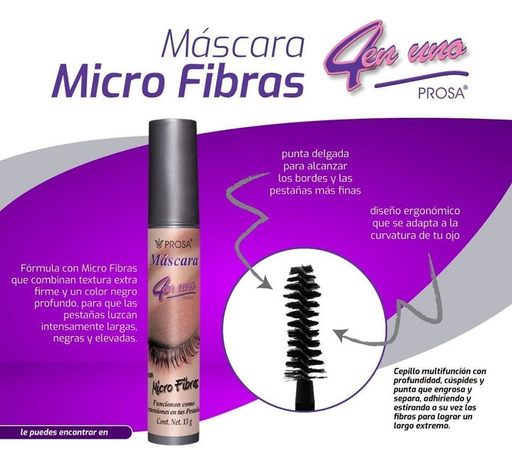 Mascara de Pestañas Micro Fibras Prosa