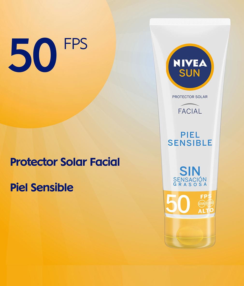 Protector Solar Facial Piel sensible 50FPS Nivea 30ML